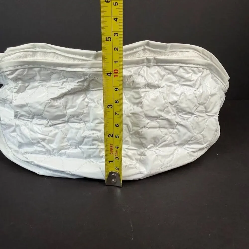 6 Piece Set White Quilted Vinyl Dinnerware/Dish/China Zippered Storage Cases